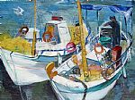 Fishing Boats by Artist Mary Louise Coulouris